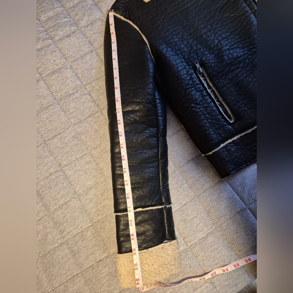 Leather-Effect Shearling Lining Jacket Fall - Picture 8 of 16